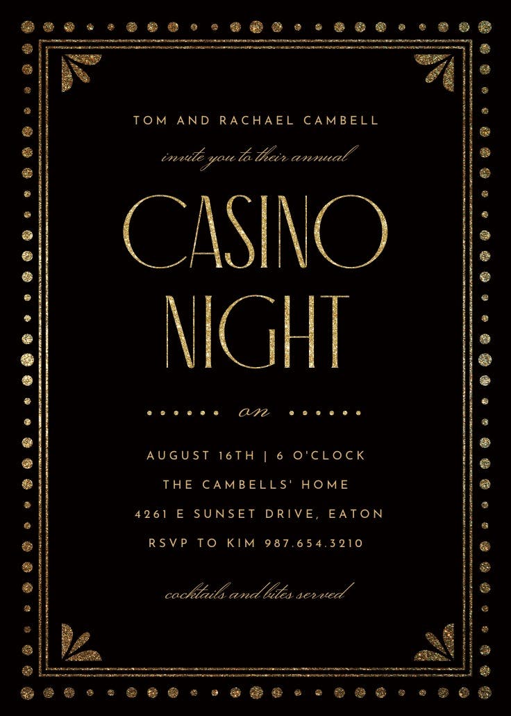 Casino night - sports & games invitation